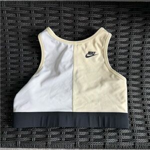 NIKE Women’s (Sample) White & Soft Yellow Sports Bra Size Small